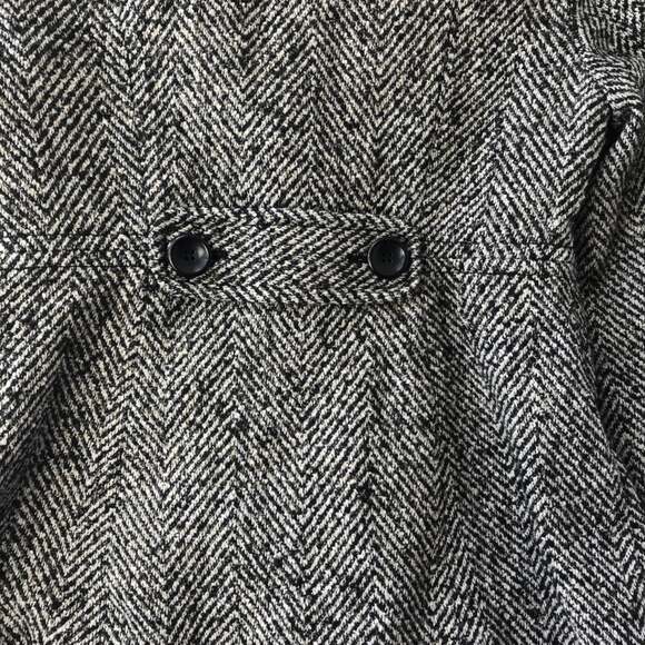 Old Navy Coat Ruffle Collar Black Tweed Button UP Women's Size Small Petite - Picture 6 of 11